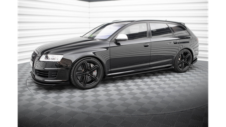 Diffuser Audi RS6 C6 Side Skirts Street Pro Black-Red + Gloss Flaps