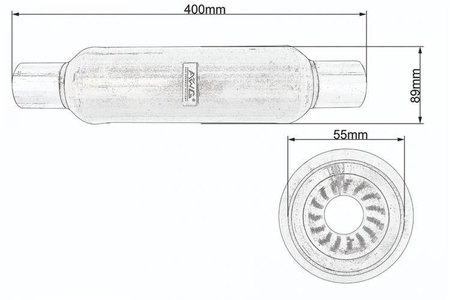 Center silencer fi 55 AWG