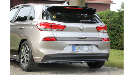 Splitter Hyundai i30 III Rear Central with Diffuser Gloss Black