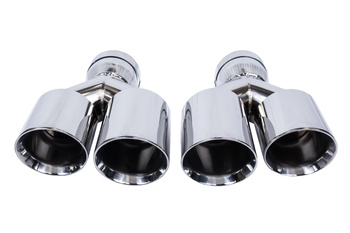 Exhaust 89mmx2 Inlet 76mm Polished Set