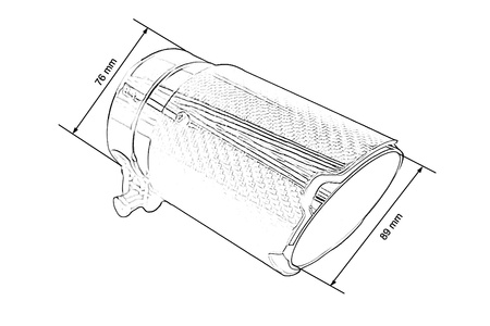 Exhaust 89mm Inlet 76mm Carbon Gloss
