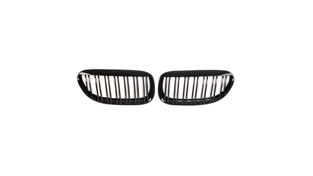 Grill BMW 6 E63 E64 podwójne żeberka Gloss Black