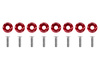 Decorative screws washers M6x1.0 15mm SLIDE Red