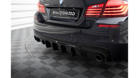 Diffuser BMW 5 F10 M-Pack Rear Valance v.2 Version with two single exhausts Gloss Black