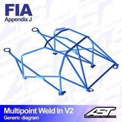 Roll Cage FORD Escort (Mk3/Mk4) 3-doors Coupe MULTIPOINT WELD IN V2