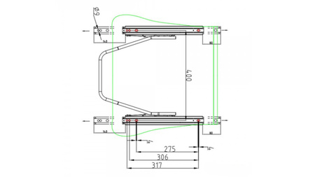 Seat Rails universal double adjustable 400mm