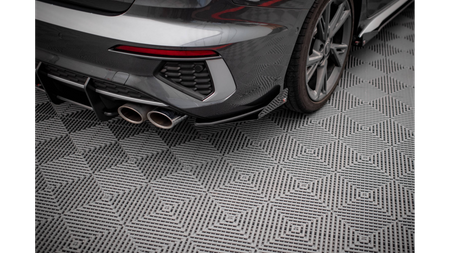 Splitter Audi S3 8Y Tył Boczne Street Pro Black + Gloss Flaps