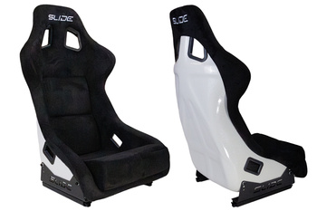 Racing seat SLIDE KS2 Premium Black Welur & White Glitter