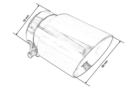 Exhaust Tip 89mm enter 70mm Gloss Black