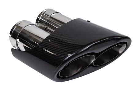 Końcówka tłumika 190mmx2 wejście 70mm Carbon Gloss Zestaw