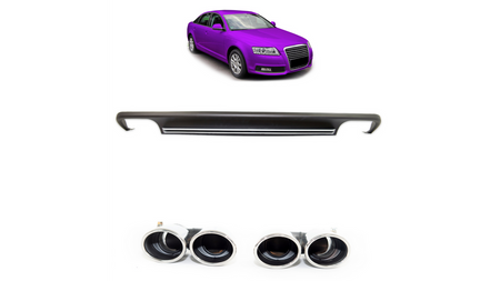 Diffuser Audi A6 C7 Rear with Pipes