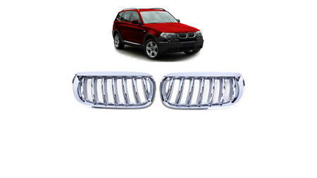 Grill BMW X3 E83 pojedyncze żeberka Chrome