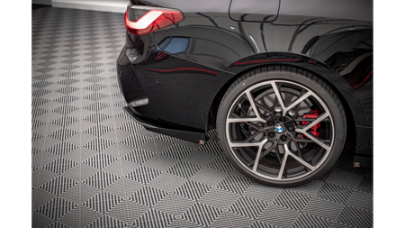 Splitter BMW 4 G22 M-Pack Rear Side Street Pro Black-Red + Gloss Flaps