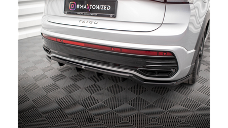 Splitter Volkswagen Taigo R-Line Rear Central with Diffuser Gloss Black