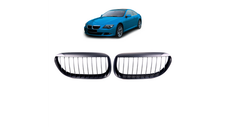 Grill BMW 6 E63 E64 pojedyncze żeberka Matt Black