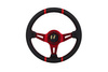 Kierownica SLIDE 350mm offset:90mm Skóra Red