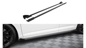 Side Skirts Volkswagen Jetta GLI Mk7 Street Pro Black-Red + Gloss Flaps