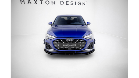 Splitter Audi A3 S-Line S3 8Y Facelift Front Street Pro Black-Red + Gloss Flaps