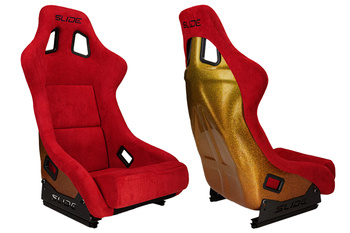 Racing seat SLIDE KS2 Premium Red Welur & Gradient Glitter