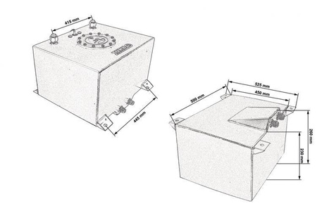 Zbiornik paliwa 50L TurboWorks z czujnikiem Czarny