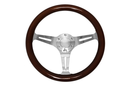 Steering wheel 350mm Wood Silver