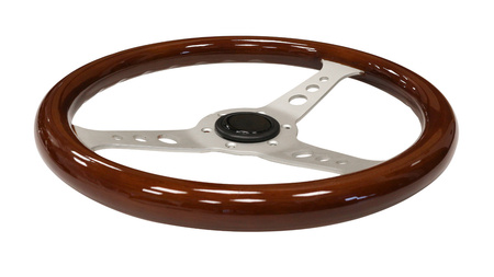 Steering wheel 350mm Wood Silver