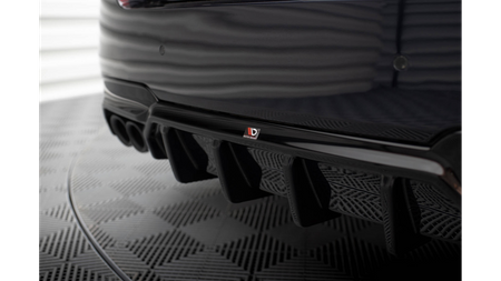 Diffuser BMW 5 F10 M-Pack Rear Valance v.2 Version with double exhaust on one side Gloss Black