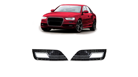 Fog Light Covers Audi A4 B8 Facelift Chrome Black