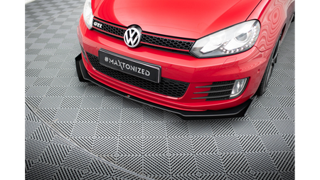 Splitter Volkswagen Golf VI GTI przód Racing Durability v.3 + flaps Black-Red