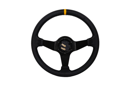 Steering wheel SLIDE 350mm offset:90mm Carbon Yellow Strip