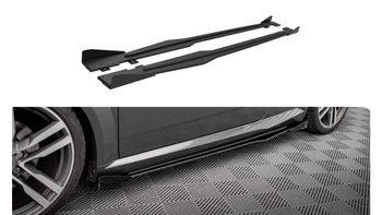 Dokładki Progów Street Pro + Flaps Audi TT S / S-Line 8S Black + Gloss Flaps