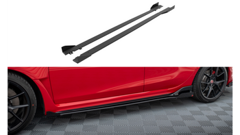 Dokładki Progów Street Pro + Flaps Honda Civic Type-R Mk 11 Black-Red + Gloss Flaps
