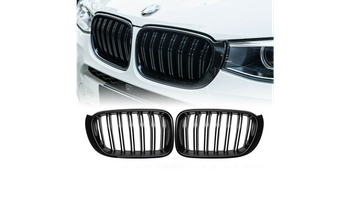 Grill sportowy podwójne żeberka Gloss Czarny BMW X3 F25 X4 F26 Facelift 2014-2018