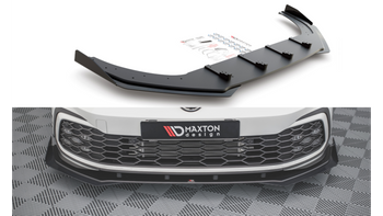 Splitter Przedni Racing Durability + Flaps Volkswagen Golf GTI / GTE / R-Line Mk8 Black + Gloss Flaps