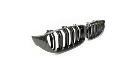 Grill sportowy podwójne żeberka Carbon Look BMW 4 F32 F82 F33 F83 F36 Gran 2013-2021