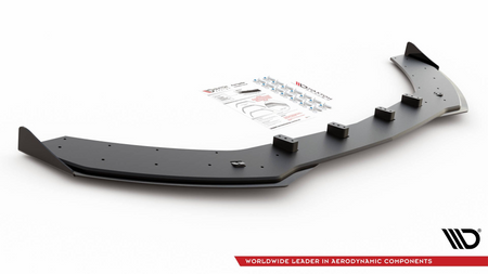 Splitter Przedni Racing Durability + Flaps Mercedes-Benz - AMG C43 Coupe C205 Black-Red + Gloss Flaps