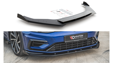 Splitter Przedni Racing Durability + Flaps Volkswagen Golf 7 R / R-Line Facelift Black + Gloss Flaps