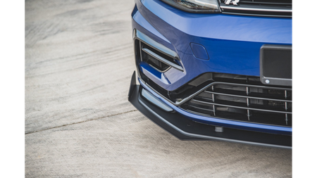 Splitter Przedni Racing Durability + Flaps Volkswagen Golf 7 R / R-Line Facelift Black + Gloss Flaps