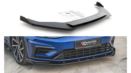 Splitter Przedni Racing Durability + Flaps Volkswagen Golf 7 R / R-Line Facelift Black-Red + Gloss Flaps