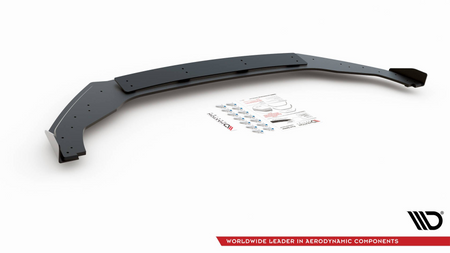Splitter Przedni Racing Durability + Flaps Volkswagen Golf 7 R / R-Line Facelift Black-Red + Gloss Flaps