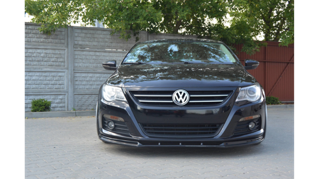 Splitter Przedni v.1 Volkswagen PASSAT CC PRZEDLIFT, STANDARDOWY ZDERZAK Gloss Black