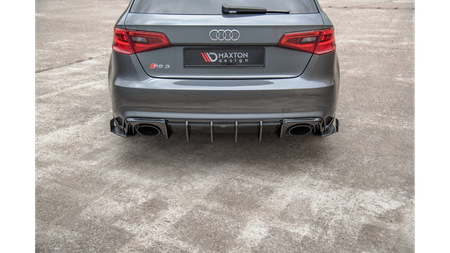 Splittery Tylne Boczne Racing Durability + Flaps Audi RS3 8V Sportback Black + Gloss Flaps