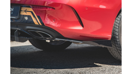 Splittery Tylne Boczne Racing Durability + Flaps Mercedes-AMG C43 Coupe C205 Black + Gloss Flaps