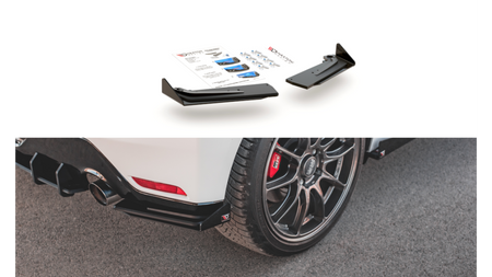 Splittery Tylne Boczne Racing Durability + Flaps Toyota GR Yaris Mk4 Black + Gloss Flaps