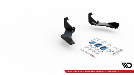 Splittery Tylne Boczne Racing Durability + Flaps Volkswagen Golf 7 R Facelift Black + Gloss Flaps