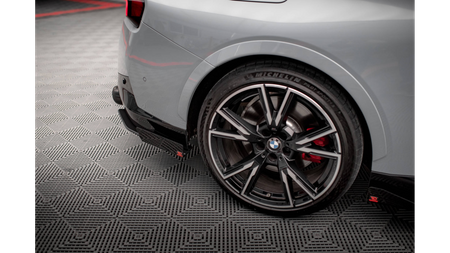 Splittery Tylne Boczne Street Pro + Flaps BMW 2 Coupe M240i G42 Black-Red + Gloss Flaps