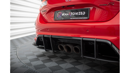 Splittery Tylne Boczne Street Pro + Flaps Honda Civic Type-R Mk 11 Black + Gloss Flaps