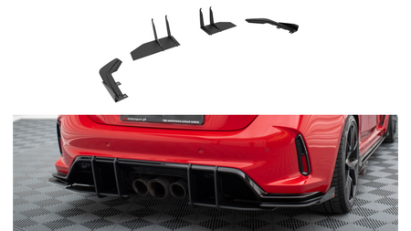 Splittery Tylne Boczne Street Pro + Flaps Honda Civic Type-R Mk 11 Red + Gloss Flaps