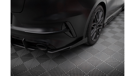 Splittery Tylne Boczne Street Pro + Flaps Kia Proceed GT Mk1 Facelift Black + Gloss Flaps