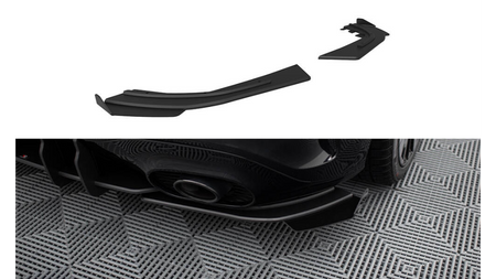 Splittery Tylne Boczne Street Pro + Flaps Mercedes-AMG A35 Hatchback W177 Black-Red + Gloss Flaps